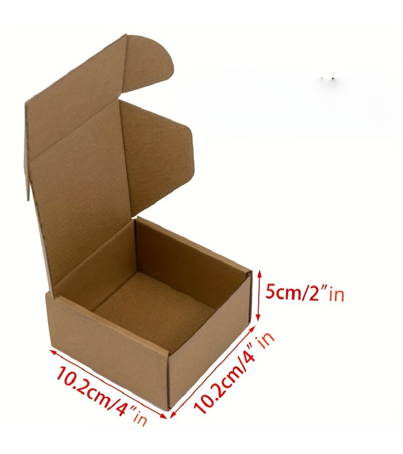 15 Pcs 4x4x2 Inch Shipping Boxes with Lids Brown Cardboard Gift Containers - Image 2