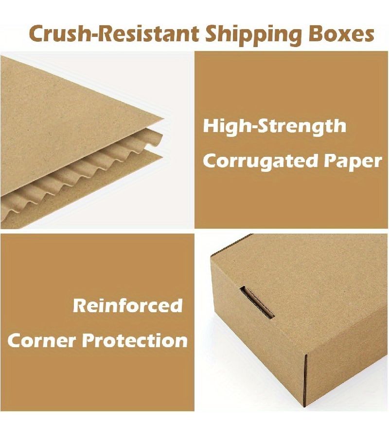 15 Pcs 4x4x2 Inch Shipping Boxes with Lids Brown Cardboard Gift Containers - Image 3