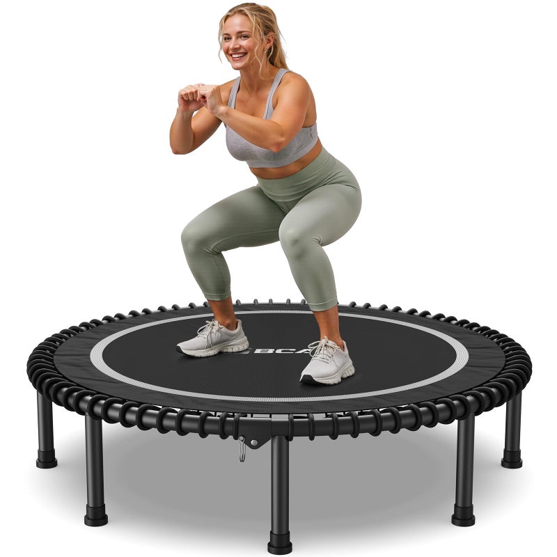 BCAN 48" Adult Fitness Trampoline with Durable Bungees, Stable & Quiet Exercise Rebounder,Great Mini Trampoline for Indoor/Garden Workout - Image 1