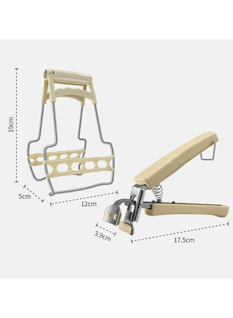 CMGTYYD Hot Plate Gripper, Air Fryer Pans Gripper, Kitchen Scald Proof Hand Clamps Tray Clamps, Holder Tongs for Moving Hot Plates or Bowls with Foods, Reusable Cooking Tools, Bowl Clamps  - Image 3