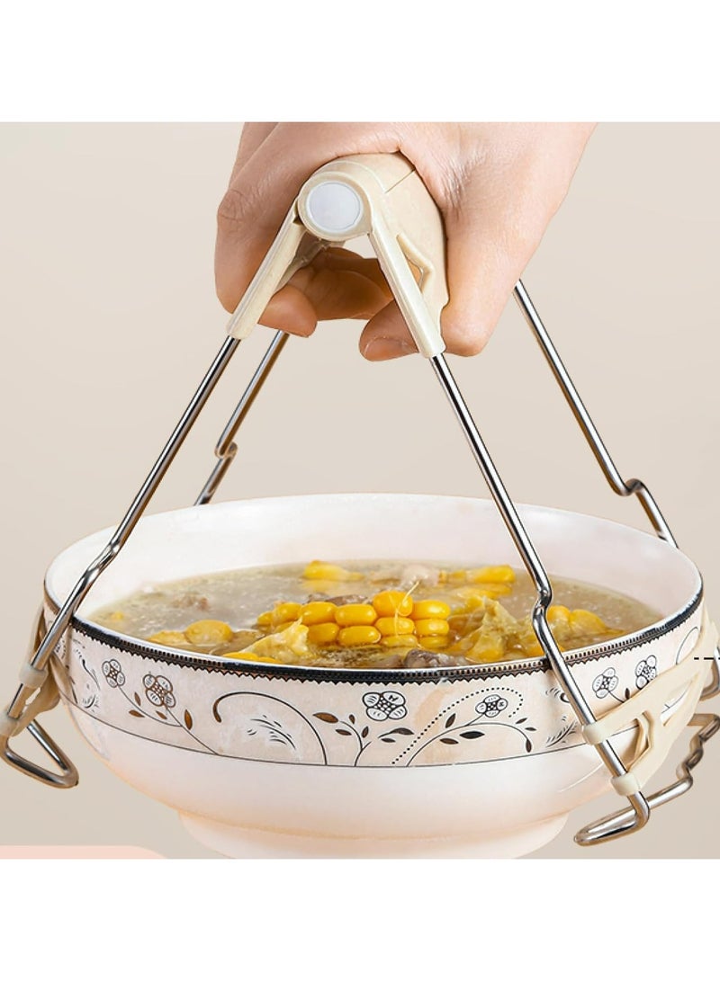 CMGTYYD Hot Plate Gripper, Air Fryer Pans Gripper, Kitchen Scald Proof Hand Clamps Tray Clamps, Holder Tongs for Moving Hot Plates or Bowls with Foods, Reusable Cooking Tools, Bowl Clamps  - Image 2