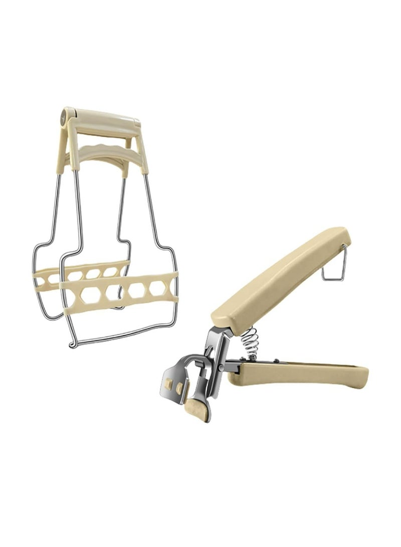 CMGTYYD Hot Plate Gripper, Air Fryer Pans Gripper, Kitchen Scald Proof Hand Clamps Tray Clamps, Holder Tongs for Moving Hot Plates or Bowls with Foods, Reusable Cooking Tools, Bowl Clamps  - Image 1