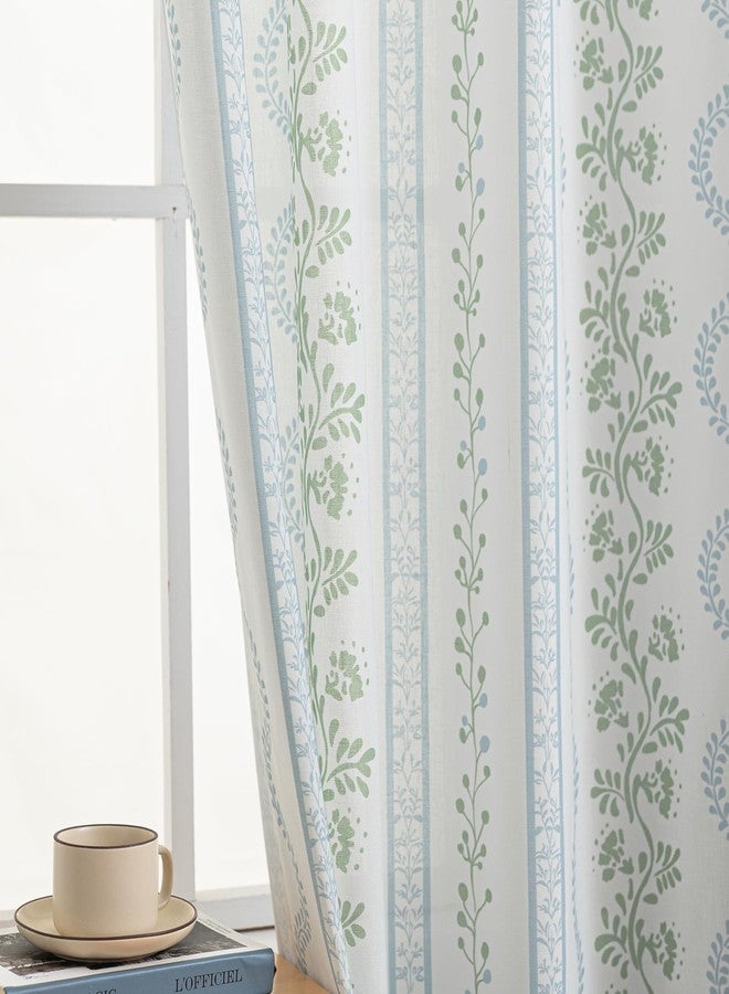 Lino Rosa Cottagecore Sheer Linen Printed Curtains 96 Inches Long 2 Panels Set,Floral Patterned Pretty Grand Millenial Fairy Coquette Room Decor Floor Length to Ceiling Curtains for Living Bedroom Aesthetic - Image 3
