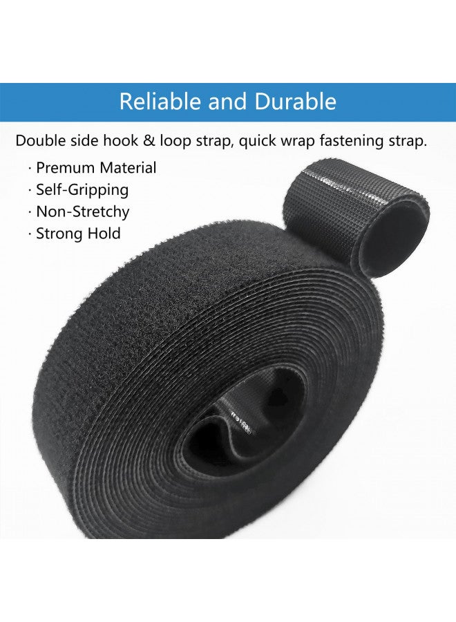 Matenf Double-Sided Hook and Loop Straps, Self-Gripping, 1 Inch Wide, Cut to Length, Heavy Duty, Quick Wrap Cable Straps, Hook & Loop Roll for Bundling Fastening Storage and Organization, 1'' x 16' - Image 1