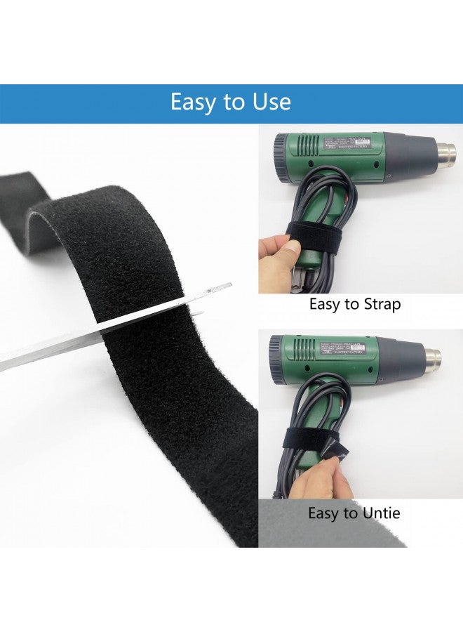 Matenf Double-Sided Hook and Loop Straps, Self-Gripping, 1 Inch Wide, Cut to Length, Heavy Duty, Quick Wrap Cable Straps, Hook & Loop Roll for Bundling Fastening Storage and Organization, 1'' x 16' - Image 3
