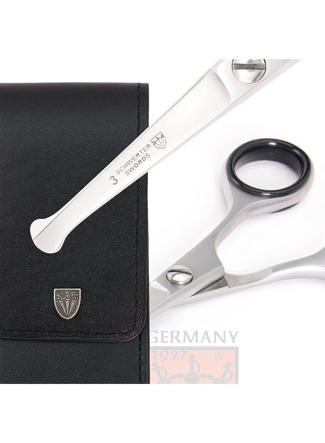 3 Swords Germany – professional NOSTRIL NOSE and EAR HAIR SCISSORS, stainless steel, straight blade rounded tip with black case - Image 3