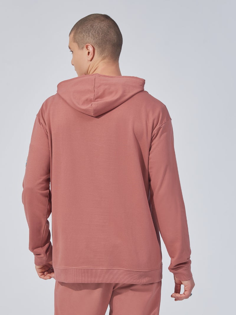 Maniac Mens Solid Double Pocket Hooded Neck Full Sleeve Onion Cotton Sweatshirt - Image 3