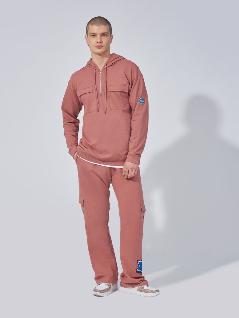 Maniac Mens Solid Double Pocket Hooded Neck Full Sleeve Onion Cotton Sweatshirt - Image 5