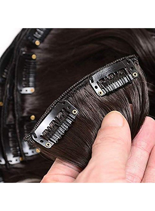 Rapidsflow 10Pc Synthetic Straight Hair Extension Feels Like Real Human Hair Extensions For Women And Girls To Increase Instant Length And Volume 28 Inch 200 Gram (Dark Brown) - Image 5