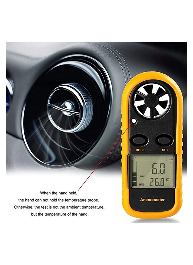 Generic Handheld Wind Meter Small Digital Pocket Airflow Speed Tester Measuring Instrument Temperature Test  - Image 1
