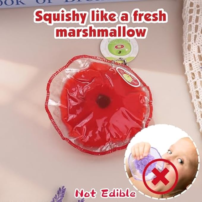 Anboor 4 Pieces Fruit Squeeze Toys, Ultra Soft Banana Strawberry Grape Apple Squeeze Toys Stress Relief Toys for Kids and Adults, Birthday Gift for Autistic - Image 4