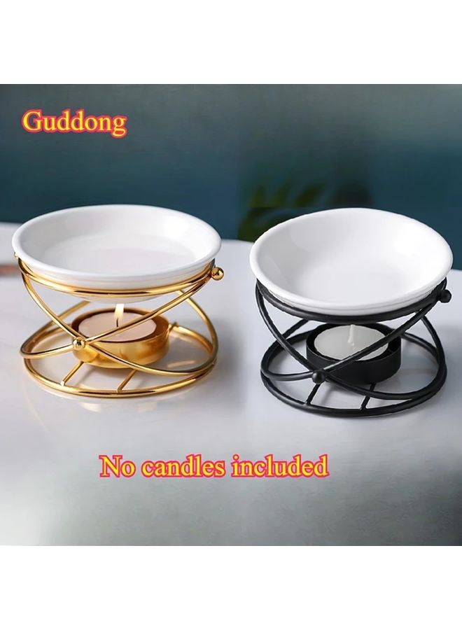 Black White Disc Guddong Lamp Golden Black Metal Globe Bohemian Home Decor No Electricity Needed Fragrance Diffuser - Image 2