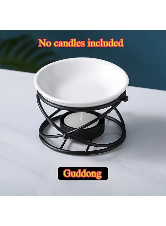 Black White Disc Guddong Lamp Golden Black Metal Globe Bohemian Home Decor No Electricity Needed Fragrance Diffuser - Image 1