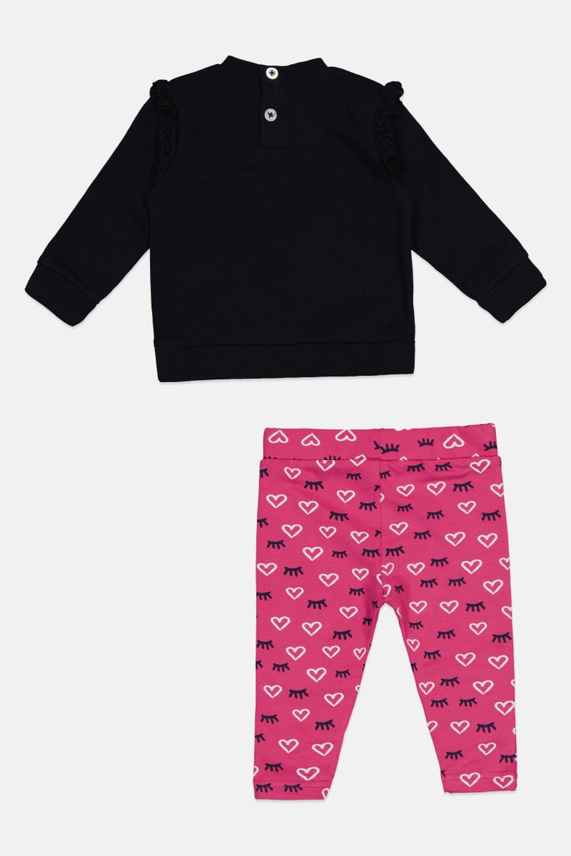 Guru 99 Toddlers Girls 2 Pcs Graphic Print Long Sleeve Top And Pants, Multicolor - Image 3