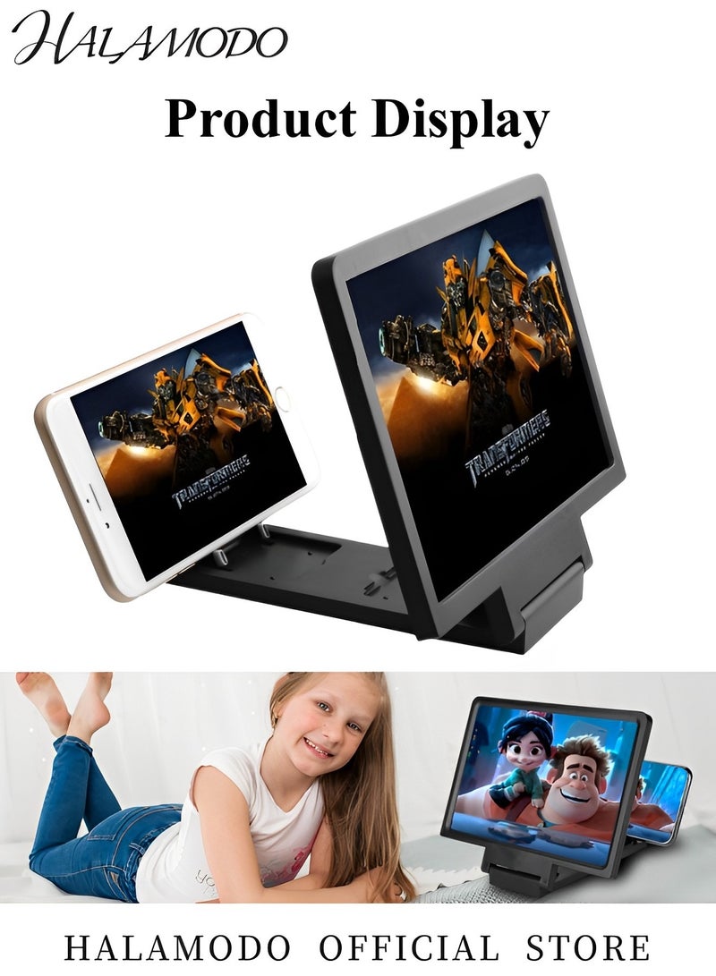 HALAMODO Screen Magnifier Amplifier 3D HD New Phone Holder Screen Amplifier Movie Video Phone Amplifier Screen Phone Projector for Watching Movies Videos - Image 5