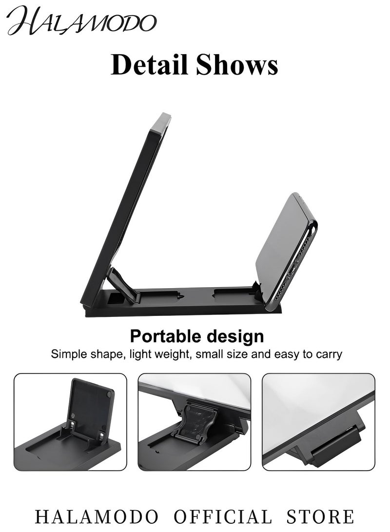 HALAMODO Screen Magnifier Amplifier 3D HD New Phone Holder Screen Amplifier Movie Video Phone Amplifier Screen Phone Projector for Watching Movies Videos - Image 4