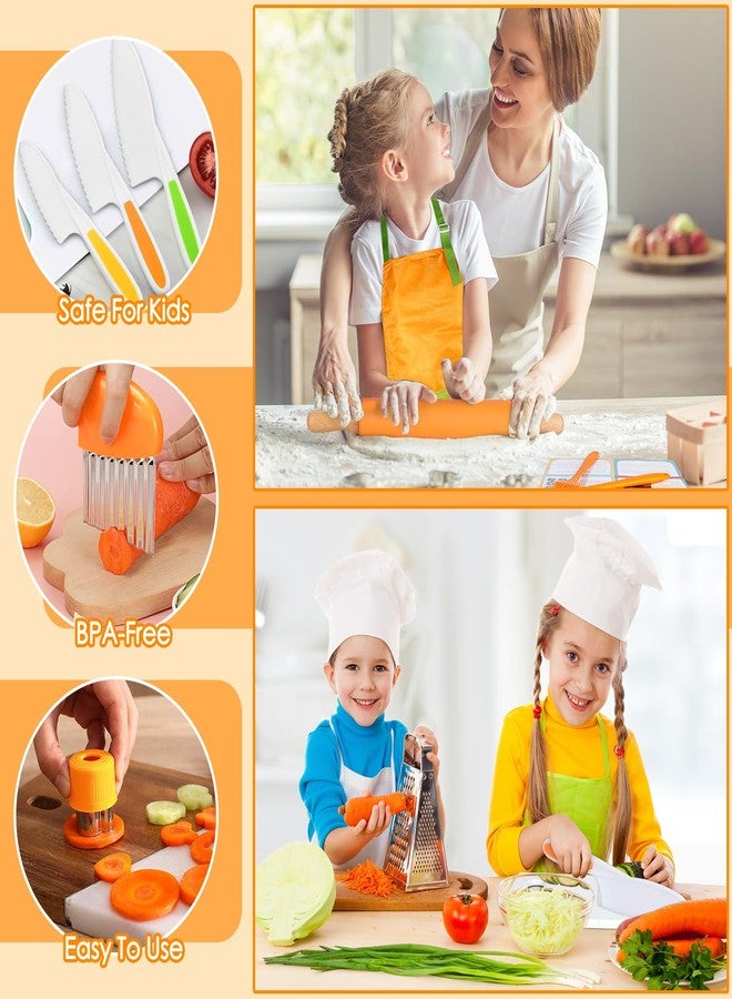 Suhctuptx 37PCS Kids Cooking Sets Real, Kids Cooking and Baking Set with Storage Case Timer Kid Safe Knives Cutting Board, Toddler Real Kitchen Accessories, Birthday Gifts for Girls Boys Age 3 - 8 - Image 3