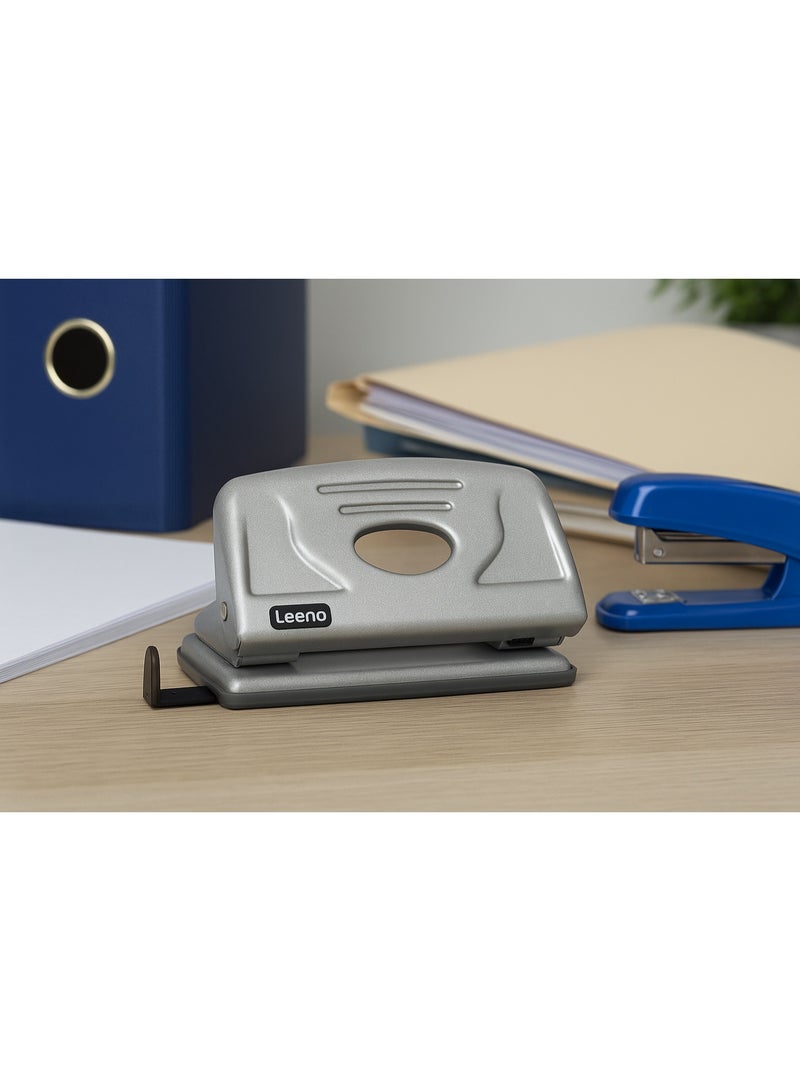 لينو خرامة ورق معدنية فاخرة H-10 – خرامة ثقب مزدوجة للأوراق A4 وA5 بهيكل معدني كامل وقاعدة غير قابلة للانزلاق ومناسبة للمكتب والمدرسة - Image 2