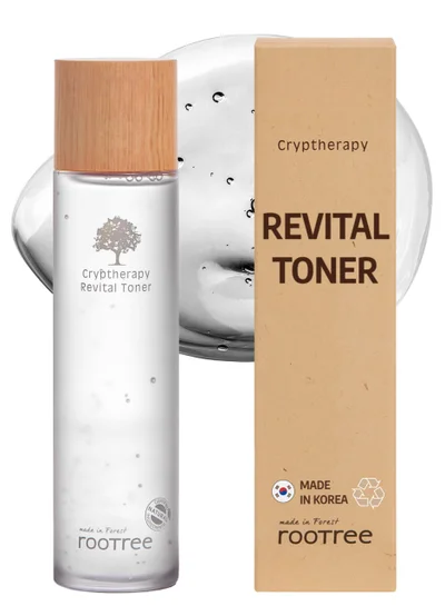 rootree Cryptherapy Revital Toner - Korean Skin Care, Revitalising Facial Care, Hydrating and Nourishing Toner, Vegan & Cruelty Free