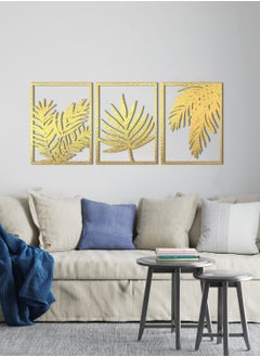 Tropical Leaves Wood Wall Art - Set Of 3 Panel Each 60X40 - pzsku/Z3B8081A06A720453ADAAZ/45/_/1729076743/83eeac56-3d13-4a28-81f9-5e2495e57d69