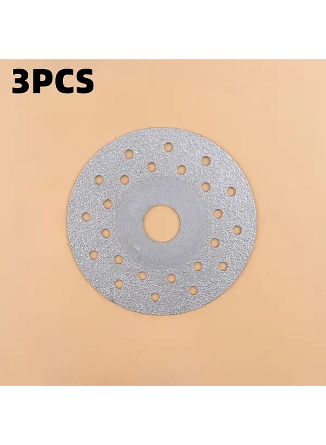 3 Pack Metal Base Brazed Rhinestone Sandstone Saw Blades 100mm For Marble Tile - Image 1
