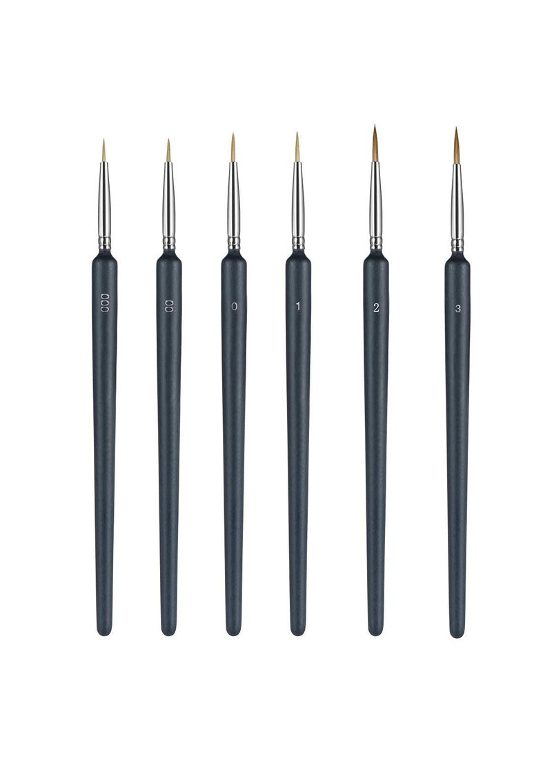 anezus Anezus 6 Pcs Painting Brushes Set for Fine Detailing，Professional Fine Tip Paint Brush Set，Thin Paint Brush and Miniature Brush Set for Detailing Painting,Detailing Acrylic Oil Watercolor Gouache (6)  - Image 1