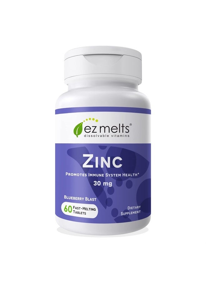 EZ Melts Dissolvable Zinc Supplement 30 mg, Sugar-Free, 2-Month Supply - Image 1