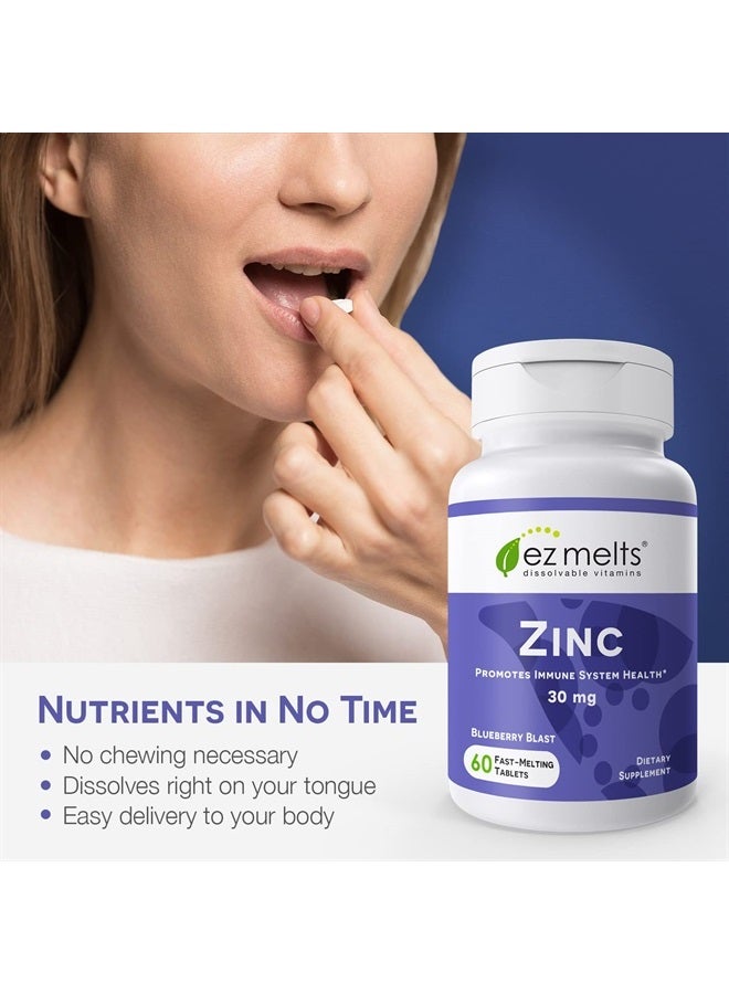 EZ Melts Dissolvable Zinc Supplement 30 mg, Sugar-Free, 2-Month Supply - Image 2