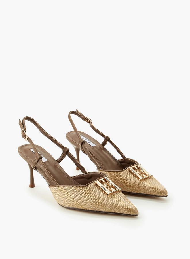 ELLE Women Textured Stiletto Heel Shoes - Image 3