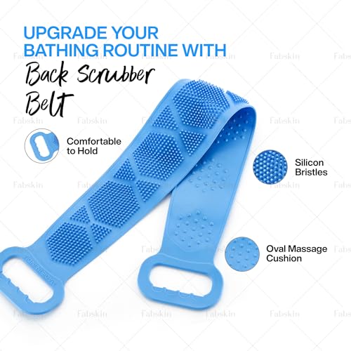 Fabskin Silicone Body Back Scrubber For Bathing | Bath Scrubber For Bathing for Men & Women | Double Side Body Scrub Brush, Bathing Brush for Skin Deep Cleaning Massage - Image 2