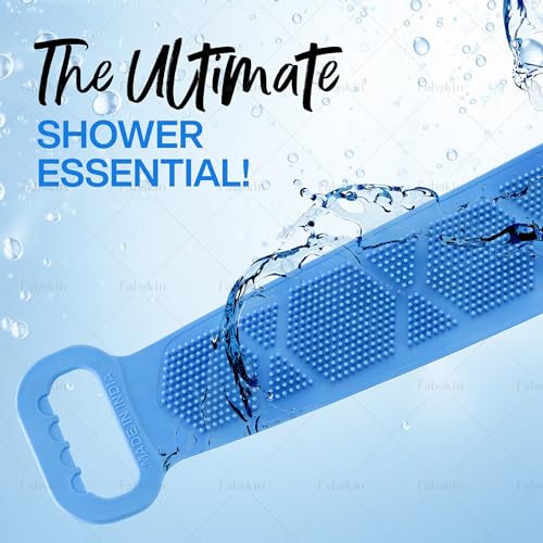 Fabskin Silicone Body Back Scrubber For Bathing | Bath Scrubber For Bathing for Men & Women | Double Side Body Scrub Brush, Bathing Brush for Skin Deep Cleaning Massage - Image 3