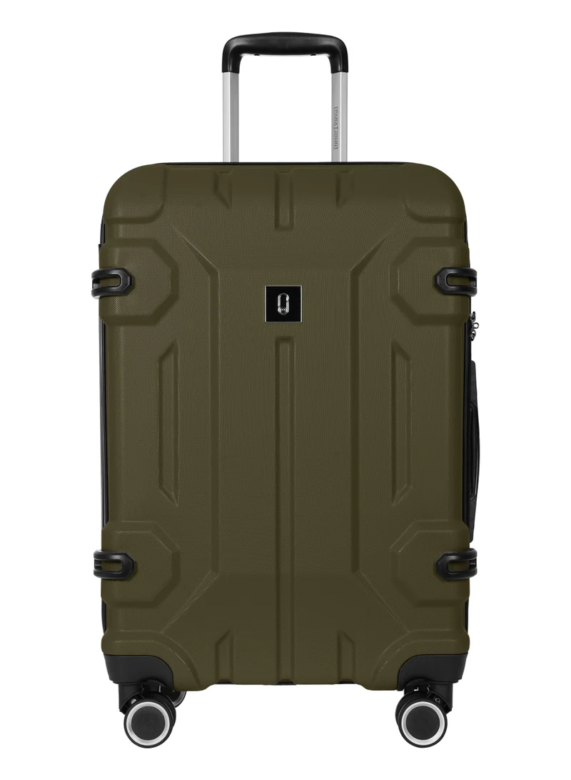 PARAJOHN Expedition Series ABS Material 3-Piece Hardsided Luggage Set |Dual 4-Spinner Wheels  | Small (10kg), Medium (20kg), Large (30kg) -Army Green