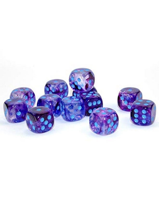 Chessex - Nebula Dice Block 16Mm D6 Nocturnal With Blue Luminary (12 Dice) - Image 1