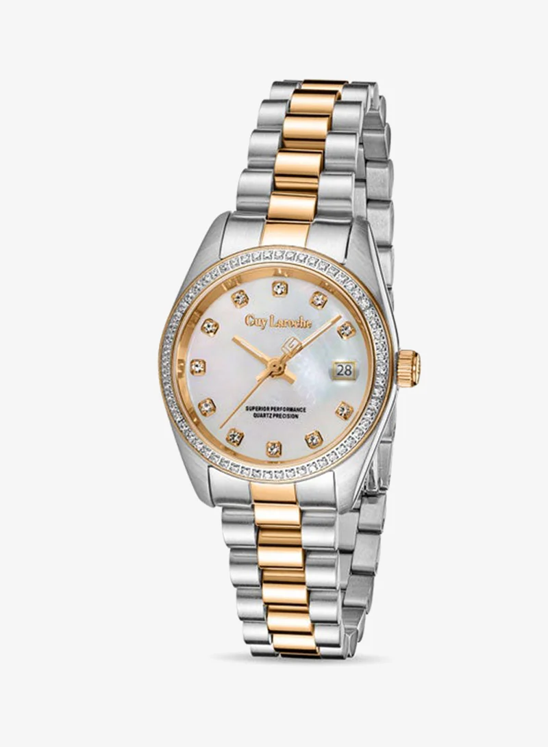 Guy Laroche Rose Stainless Steel Bracelet Analog Watch for Women, 26.5mm