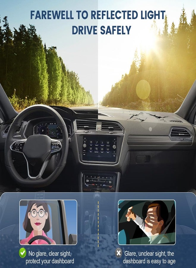 Rilsen Dashboard Cover Mat Compatible with Volkswagen VW Tiguan 2017-2022 2023 2024 Dash Cover Nonslip Dash Mat Protector Sunshade No Glare Black - Image 4