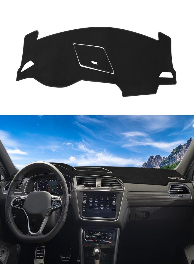 Rilsen Dashboard Cover Mat Compatible with Volkswagen VW Tiguan 2017-2022 2023 2024 Dash Cover Nonslip Dash Mat Protector Sunshade No Glare Black - Image 1