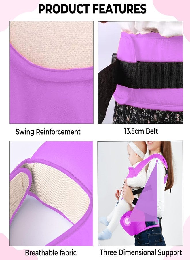 Bembika Adjustable Hands-Free Baby Sling Carrier Baby Wrapping Cloth for Newborns Comfortable & Travel-Friendly Baby Carrier Wrap Soft, Secure & Stylish Babywearing Solution-(Purple & White) - Image 4