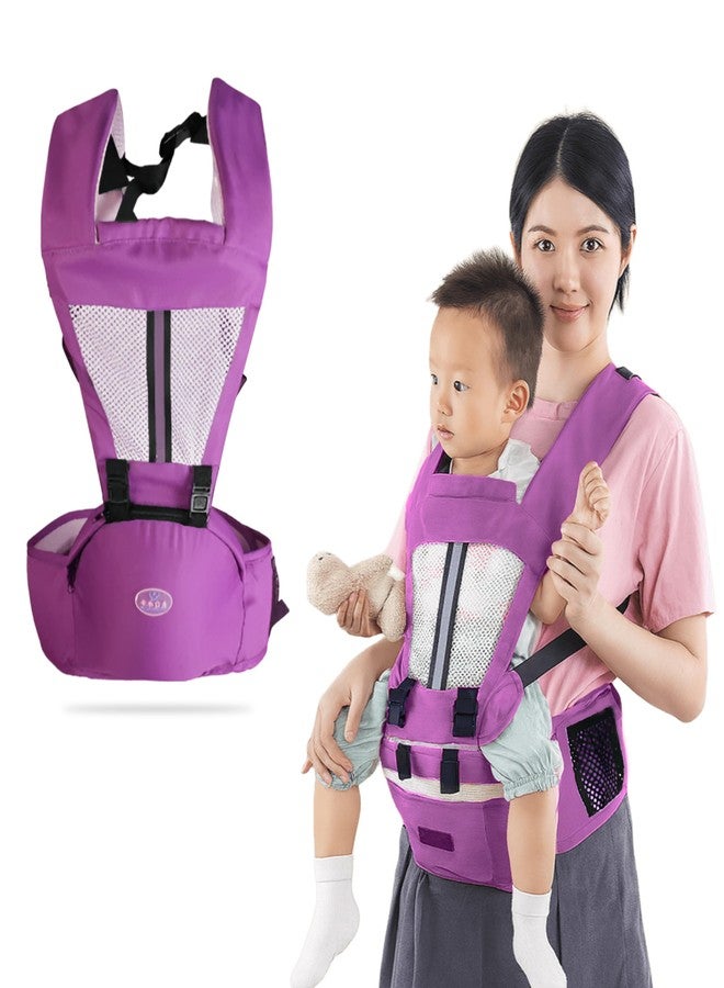 Bembika Adjustable Hands-Free Baby Sling Carrier Baby Wrapping Cloth for Newborns Comfortable & Travel-Friendly Baby Carrier Wrap Soft, Secure & Stylish Babywearing Solution-(Purple & White) - Image 1