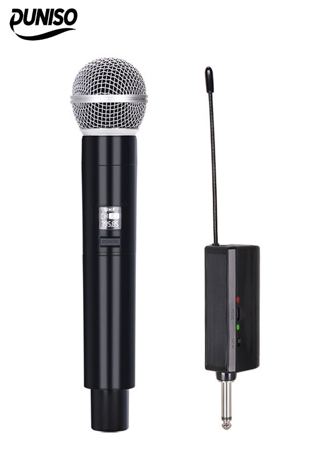 Wireless Microphone,Handheld Dynamic Wireless Mic,Plug And Play,Anti Interference,Intelligent Noise Reduction,Equipped With Battery, Adapter, Charging Cable, And Anti Slip Ring,Suitable For Singing, Karaoke, Church, Speech, Wedding, Party
