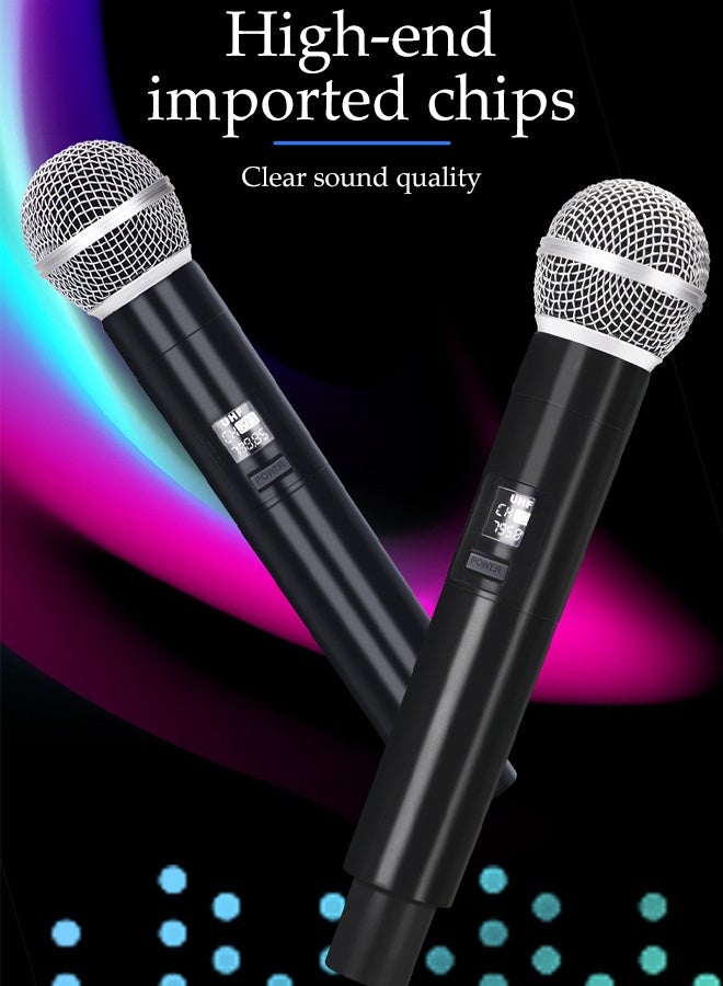 DUNISO Wireless Microphone，Handheld Dynamic Wireless Mic，Plug And Play，Anti Interference,Intelligent Noise Reduction，Equipped With Battery, Adapter, Charging Cable, And Anti Slip Ring，Suitable For Singing, Karaoke, Church, Speech, Wedding, Party  - Image 2