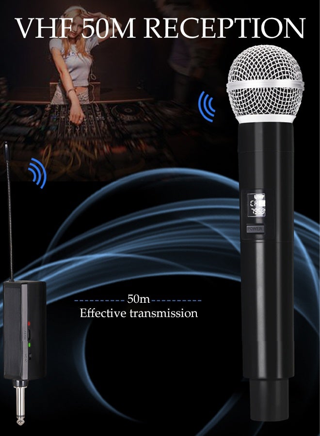 DUNISO Wireless Microphone，Handheld Dynamic Wireless Mic，Plug And Play，Anti Interference,Intelligent Noise Reduction，Equipped With Battery, Adapter, Charging Cable, And Anti Slip Ring，Suitable For Singing, Karaoke, Church, Speech, Wedding, Party  - Image 4