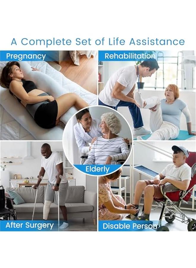 Arabest 8 Piece Hip Kit for Seniors Recovering from Total Hip Replacement Surgery: Leg Lifter, 33 Grabber Reacher Tool, Sock Aid, Long Handle Shoe Horn, Bath Sponge, 3 Telescoping Back Scratchers. - Image 2