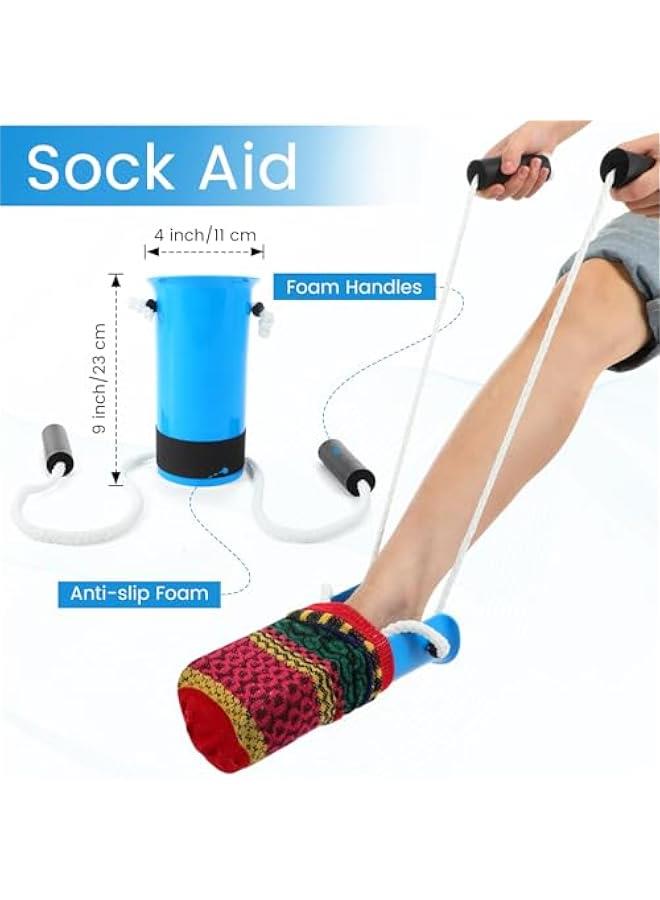 Arabest 8 Piece Hip Kit for Seniors Recovering from Total Hip Replacement Surgery: Leg Lifter, 33 Grabber Reacher Tool, Sock Aid, Long Handle Shoe Horn, Bath Sponge, 3 Telescoping Back Scratchers. - Image 3