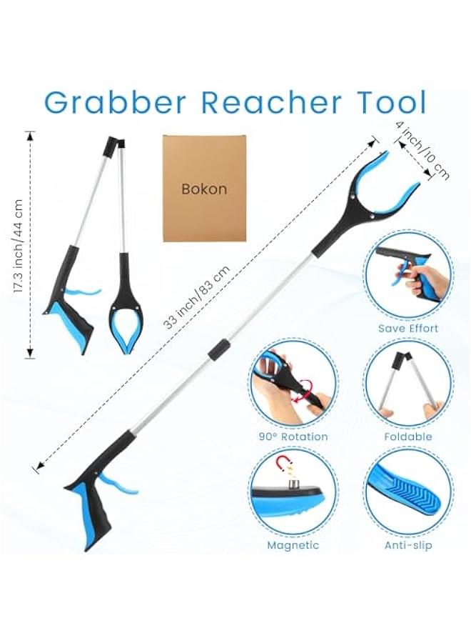 Arabest 8 Piece Hip Kit for Seniors Recovering from Total Hip Replacement Surgery: Leg Lifter, 33 Grabber Reacher Tool, Sock Aid, Long Handle Shoe Horn, Bath Sponge, 3 Telescoping Back Scratchers. - Image 5