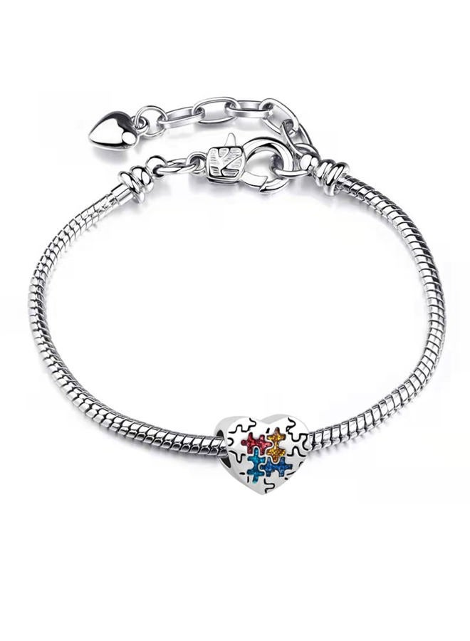 TGLS Heart Puzzle Autism Awareness Charm for Autistic Compatible With Pandora Charms Bracelets, Metal, copper - Image 3