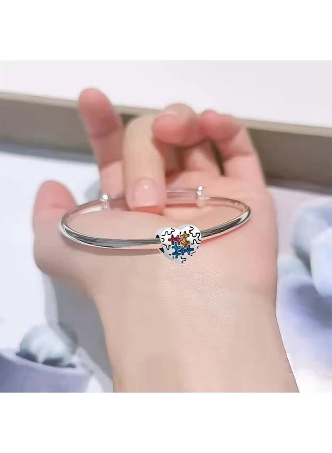 TGLS Heart Puzzle Autism Awareness Charm for Autistic Compatible With Pandora Charms Bracelets, Metal, copper - Image 4