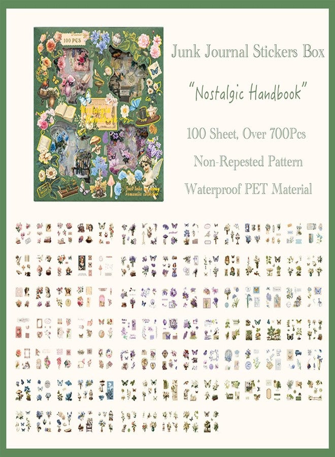 SIBLYMONA Transparent Nature Sticker Sheet Set with 700+ Pieces in 4 Themes, for Scrapbooking, Cardmaking and DIY Craft Projects (Nostalgic) - Image 2