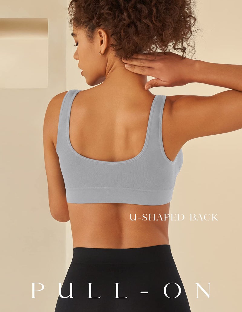 SIMIYA Womens Sports Bras, Yoga Comfort Seamless Stretchy Sports Bra for Women 6 Pack - Image 3