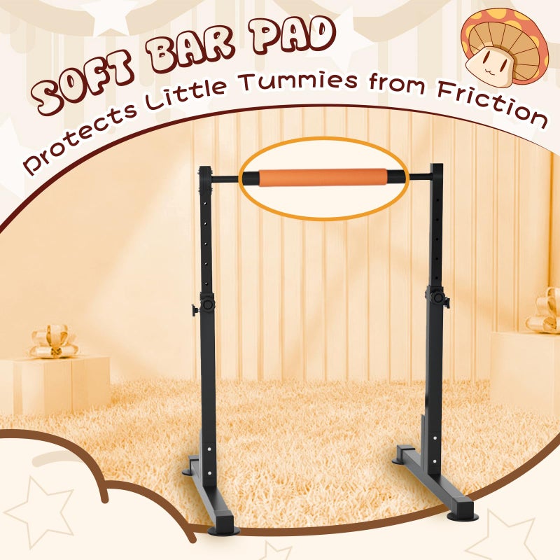 Safly Fun Gymnastics Bar for Kids Ages 3-7 | Sturdy Steel Home Gym, Adjustable Height (32"â€“42") with Anti-Slip Base, Easy Assembly (Gym Bar, Black) - Image 4