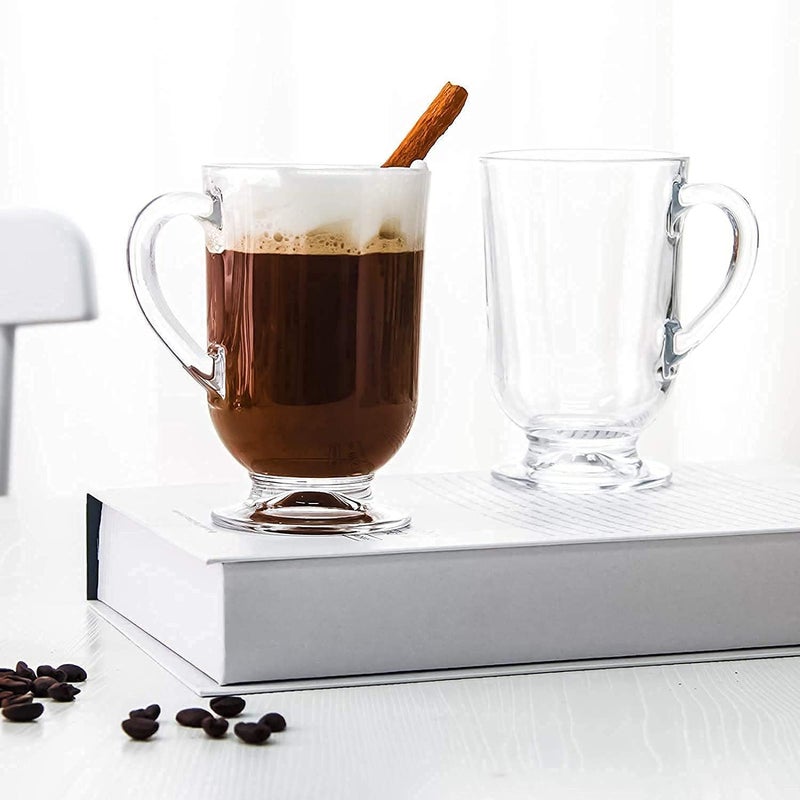 WRINGO 300 ML Coffee Mugs Footed with Handle and Colored Glass Straws Tea Cup Drinkware for BeerJuiceBeveragesGlass Cappuccino Mugs Clear Glass Latte Cups Cappuccino Coffee Mug 300 ML 2 - Image 5